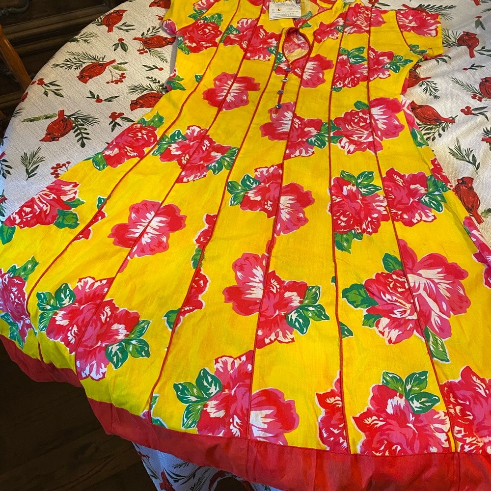 Gangotri India Bright Floral Dress New with Tags